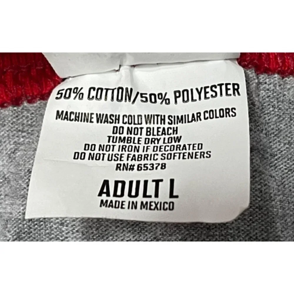 Augusta Sportswear Men's Raglan Graphic T-Shirt "Cats" Red Grey Size L Large - Picture 5 of 5